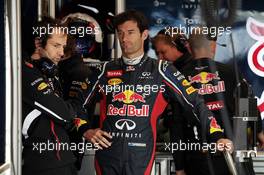 Mark Webber (AUS) Red Bull Racing with Ciaron Pilbeam (GBR) Red Bull Racing Race Engineer. 17.11.2012. Formula 1 World Championship, Rd 19, United States Grand Prix, Austin, Texas, USA, Qualifying Day.
