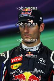 Mark Webber (AUS) Red Bull Racing in the FIA Press Conference. 17.11.2012. Formula 1 World Championship, Rd 19, United States Grand Prix, Austin, Texas, USA, Qualifying Day.