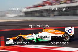 Nico Hulkenberg (GER) Sahara Force India F1 VJM05. 17.11.2012. Formula 1 World Championship, Rd 19, United States Grand Prix, Austin, Texas, USA, Qualifying Day.