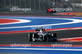 Michael Schumacher (GER) Mercedes AMG F1 W03. 17.11.2012. Formula 1 World Championship, Rd 19, United States Grand Prix, Austin, Texas, USA, Qualifying Day.