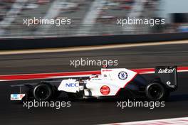 Kamui Kobayashi (JPN) Sauber C31. 17.11.2012. Formula 1 World Championship, Rd 19, United States Grand Prix, Austin, Texas, USA, Qualifying Day.