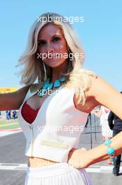 Grid girl on the drivers parade. 18.11.2012. Formula 1 World Championship, Rd 19, United States Grand Prix, Austin, Texas, USA, Race Day.