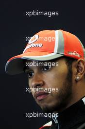 Lewis Hamilton (GBR) McLaren in the FIA Press Conference. 15.11.2012. Formula 1 World Championship, Rd 19, United States Grand Prix, Austin, Texas, USA, Preparation Day.