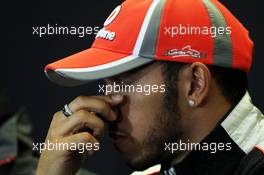 Lewis Hamilton (GBR) McLaren in the FIA Press Conference. 15.11.2012. Formula 1 World Championship, Rd 19, United States Grand Prix, Austin, Texas, USA, Preparation Day.