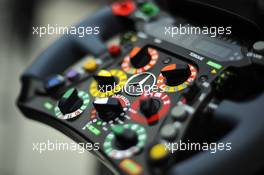 Mercedes AMG F1 W03 steering wheel. 15.11.2012. Formula 1 World Championship, Rd 19, United States Grand Prix, Austin, Texas, USA, Preparation Day.