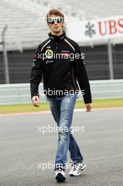 Romain Grosjean (FRA) Lotus F1 Team walks the circuit. 15.11.2012. Formula 1 World Championship, Rd 19, United States Grand Prix, Austin, Texas, USA, Preparation Day.