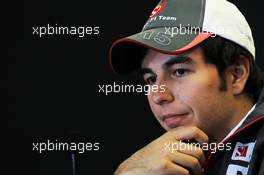 Sergio Perez (MEX) Sauber in the FIA Press Conference. 15.11.2012. Formula 1 World Championship, Rd 19, United States Grand Prix, Austin, Texas, USA, Preparation Day.