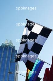 Chequered flag and banners in Austin. 14.11.2012. Formula 1 World Championship, Rd 19, United States Grand Prix, Austin, Texas, USA, Preparation Day.
