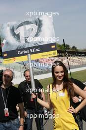 Gridgirl of  of Carlos Sainz jr. (ESP) Carlin Dallara F312 Volkswagen 28.04.2012. F3 Euro Series 2011, Round 1, Race 1, Hockenheim, Germany