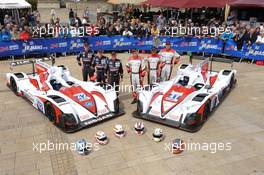 #42 Greaves Motorsport Zytek Z11SN Nissan: Alex Brundle, Martin Brundle, Lucas Ordonez and #41 Greaves Motorsport Zytek Z11SN Nissan: Christian Zugel, Ricardo Gonzalez, Elton Julian 11.06.2012, Le Mans Scrutineering and Teamshots, FIA World Endurance Championship, Le Mans, France