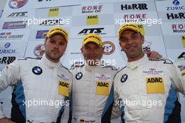 Dirk Müller (D), Jörg Müller (D), Uwe Alzen (D), BMW Team Schubert, BMW Z4 GT3, Podium 28.04.2012. VLN ADAC ACAS H&R-Cup, Rd 3, Nurburgring, Germany