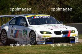 #56 BMW Team RLL E92 BMW M3: Dirk Muller, Uwe Alzen, Jonathan Summerton goes off-track 17-20.10.2012 Road Atlanta, USA. - Petit Le Mans, American Le Mans Series, Road Atlanta, USA