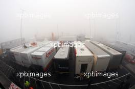 Fog in the paddock 17.05.2013. ADAC Zurich 24 Hours, Nurburgring, Germany