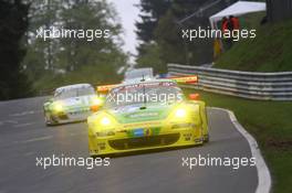 #18 Manthey-Racing Porsche 911 GT3 RSR (SP7): Marc Lieb, Romain Dumas, Lucas Luhr, Timo Bernhard 18.05.2013. ADAC Zurich 24 Hours, Qualifying, Nurburgring, Germany