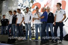 All BMW Schubert Drivers on Stage 16.05.2013. ADAC Zurich 24 Hours, Nurburgring, Germany
