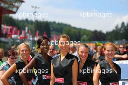 Grid girls 24-28.07.2013. Blancpain Endurance Series, Round 4, 24 Hours of Spa Francorchamps