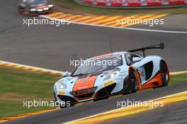 #009, Mike Wainwright, Andy Meyrick, Stuart Hall, Tim Mullen, Gulf Racing, McLaren MP4-12C  24-28.07.2013. Blancpain Endurance Series, Round 4, 24 Hours of Spa Francorchamps