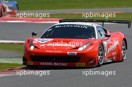   Cesar Ramos (BRA) Davide Rigon (ITA) Daniele Zampieri (ITA) Ferrari 458 Italia, Kessel Racing  01-02.06.2013. Blancpain Endurance Series, Rd 2, Silverstone, England.