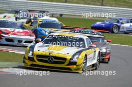   Oliver Morley (GBR) Andrii Lebed (UKR) Duncan Tappy (GBR) Mercedes SLS AMG GT3, Black Falcon  01-02.06.2013. Blancpain Endurance Series, Rd 2, Silverstone, England.