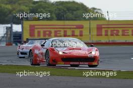 02.06.2013- Race, Cesar Ramos (BRA) Davide Rigon (ITA) Daniele Zampieri (ITA) Ferrari 458 Italia, Kessel Racing  01-02.06.2013. Blancpain Endurance Series, Rd 2, Silverstone, England.