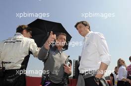 Ralf Schumacher and Toto Wolff, Mercedes Motorsport Director 05.05.2013, DTM Round 1, Hockenheim, Germany, Sunday.