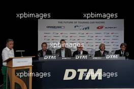 Press Conference DTM Regulation in 2017 with GRAND AM, Juper GT, Jürgen Pippig (GER) ITR, Dr. Gerd Ennser (Board Member Automobile DMSB), Ed Bennet (USA) President GRNAD AM), Hans Werner Aufrecht (GER), Team Chef HWA, ITR President, Yoshiki Hiyama (JPN) JAF, Masaaki Bandoh (JPN) Chairman, GTA 13.07.2013, DTM Round 5, Norisring, Germany, Saturday.