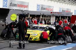 Pistopp Mike Rockenfeller (GER) Audi Sport Team Phoenix Racing Audi A5 DTM 18.10.2013, DTM Round 10, Hockenheim, Germany, Friday.