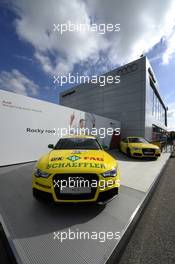 Mike Rockenfeller (GER) Audi Sport Team Phoenix Racing, Champion wall Audi hospitality 18.10.2013, DTM Round 10, Hockenheim, Germany, Friday.