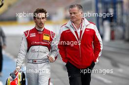 Filipe Albuquerque (POR) Audi Sport Team Rosberg Audi RS 5 DTM with his engineer 18.10.2013, DTM Round 10, Hockenheim, Germany, Friday.