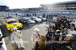 parc ferme with 4 BMW, Andy Priaulx (GBR) BMW Team RMG, Dirk Werner (GER) BMW Team Schnitzer, Portrait, media 19.10.2013, DTM Round 10, Hockenheim, Germany, Saturday.