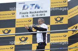 Jens Marquardt (GER) BMW Motorsport Director, on podium to receive the trophy for best manufacture 20.10.2013, DTM Round 10, Hockenheim, Germany, Sunday.