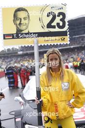 Gridgirl of Timo Scheider (GER) Audi Sport Team ABT Sportsline Audi A5 DTM 20.10.2013, DTM Round 10, Hockenheim, Germany, Sunday.