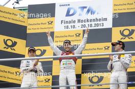 2nd in championship Augusto Farfus (BRA) BMW Team RBM, with 1st Mike Rockenfeller (GER) Audi Sport Team Phoenix Racing, and 3rd Bruno Spengler (CAN) BMW Team Schnitzer, Portrait, 20.10.2013, DTM Round 10, Hockenheim, Germany, Sunday.