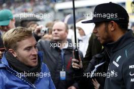 Samuel Koch and Lewis Hamilton (GBR) Mercedes AMG F1 20.10.2013, DTM Round 10, Hockenheim, Germany, Sunday.