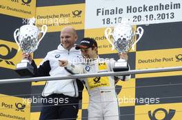 winner Timo Glock (GER) BMW Team MTEK, with MTEK team head Ernest Knoors 20.10.2013, DTM Round 10, Hockenheim, Germany, Sunday.