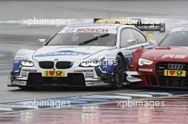 Dirk Werner (GER) BMW Team Schnitzer BMW M3 DTM, battle against Miguel Molina (ESP) Audi Sport Team Phoenix Audi RS 5 DTM, 20.10.2013, DTM Round 10, Hockenheim, Germany, Sunday.