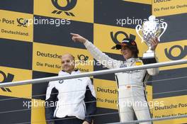 3rd Roberto Merhi (ESP) Mercedes AMG DTM-Team HWA, thanks his team 20.10.2013, DTM Round 10, Hockenheim, Germany, Sunday.