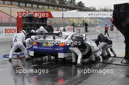 Dirk Werner (GER); BMW Team Schnitzer; BMW M3 DTM; pit stop; 09.04.2013, DTM Media Day, Hockenheim, Germany, Tuesday.