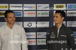 Timo Scheider (GER); Audi Sport Team Abt; Portrait; Pascal Wehrlein (GER); Team RSC Mücke Motorsport; Portrait; 09.04.2013, DTM Media Day, Hockenheim, Germany, Tuesday.