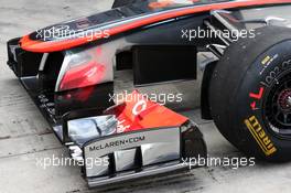 McLaren MP4-28 front wing. 15.03.2013. Formula 1 World Championship, Rd 1, Australian Grand Prix, Albert Park, Melbourne, Australia, Practice Day.