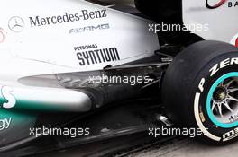 Mercedes AMG F1 W04 exhaust and rear suspension. 15.03.2013. Formula 1 World Championship, Rd 1, Australian Grand Prix, Albert Park, Melbourne, Australia, Practice Day.