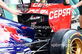 Scuderia Toro Rosso STR8 rear wing. 15.03.2013. Formula 1 World Championship, Rd 1, Australian Grand Prix, Albert Park, Melbourne, Australia, Practice Day.