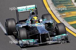 Lewis Hamilton (GBR) Mercedes AMG F1 W04. 15.03.2013. Formula 1 World Championship, Rd 1, Australian Grand Prix, Albert Park, Melbourne, Australia, Practice Day.