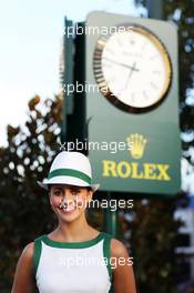 Rolex girl. 15.03.2013. Formula 1 World Championship, Rd 1, Australian Grand Prix, Albert Park, Melbourne, Australia, Practice Day.