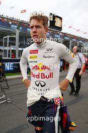 Sebastian Vettel (GER) Red Bull Racing on the grid. 17.03.2013. Formula 1 World Championship, Rd 1, Australian Grand Prix, Albert Park, Melbourne, Australia, Race Day.