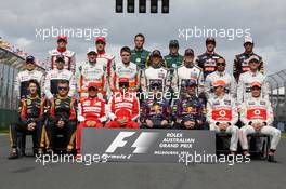 Drivers start of year group photograph. 17.03.2013. Formula 1 World Championship, Rd 1, Australian Grand Prix, Albert Park, Melbourne, Australia, Race Day.