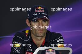 Mark Webber (AUS) Red Bull Racing in the FIA Press Conference. 14.03.2013. Formula 1 World Championship, Rd 1, Australian Grand Prix, Albert Park, Melbourne, Australia, Preparation Day.