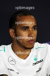 Lewis Hamilton (GBR) Mercedes AMG F1 in the FIA Press Conference. 14.03.2013. Formula 1 World Championship, Rd 1, Australian Grand Prix, Albert Park, Melbourne, Australia, Preparation Day.