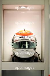 The helmet of Adrian Sutil (GER) Sahara Force India F1. 14.03.2013. Formula 1 World Championship, Rd 1, Australian Grand Prix, Albert Park, Melbourne, Australia, Preparation Day.