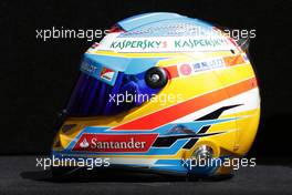 The helmet of Fernando Alonso (ESP) Ferrari. 14.03.2013. Formula 1 World Championship, Rd 1, Australian Grand Prix, Albert Park, Melbourne, Australia, Preparation Day.